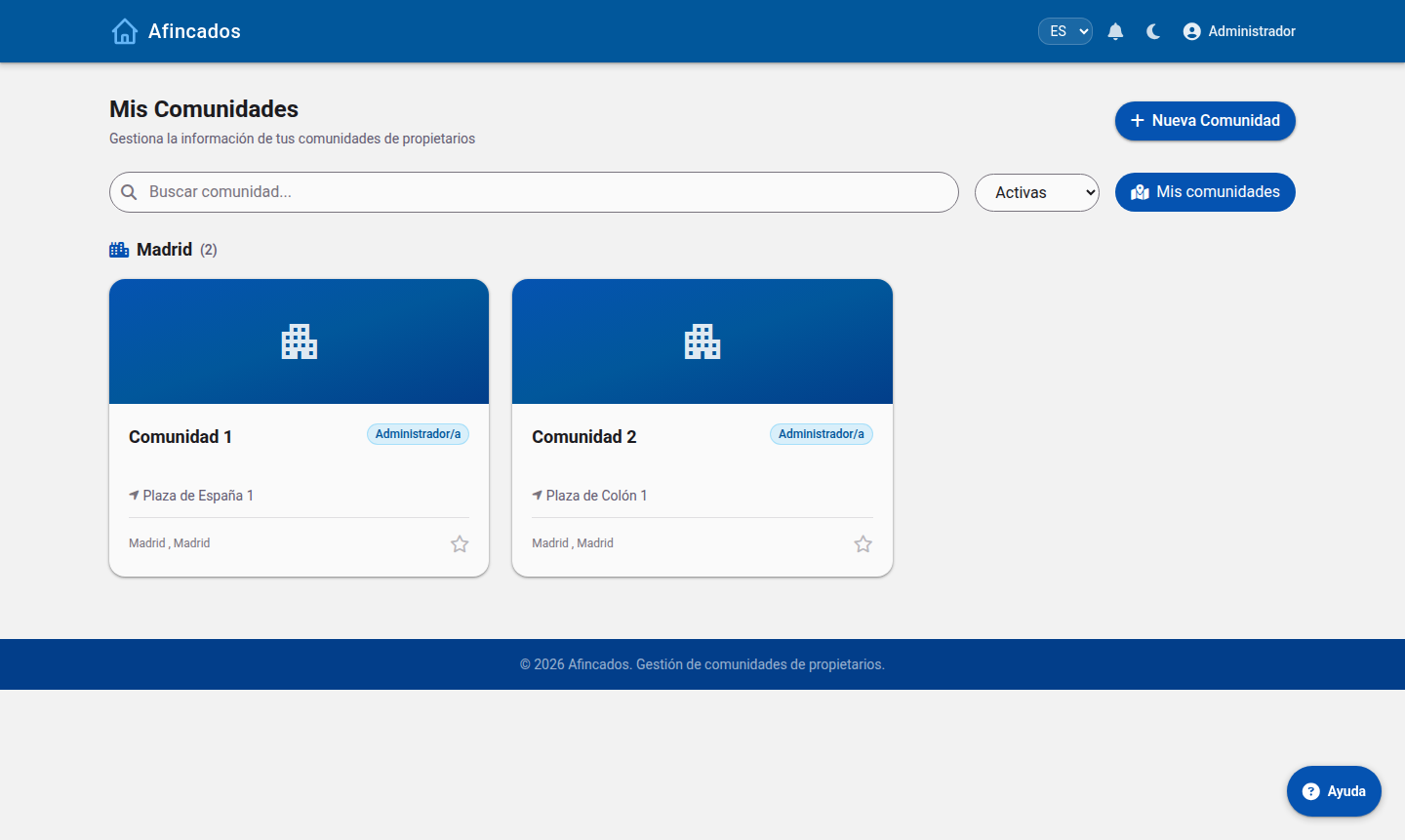 Listado Mis Comunidades